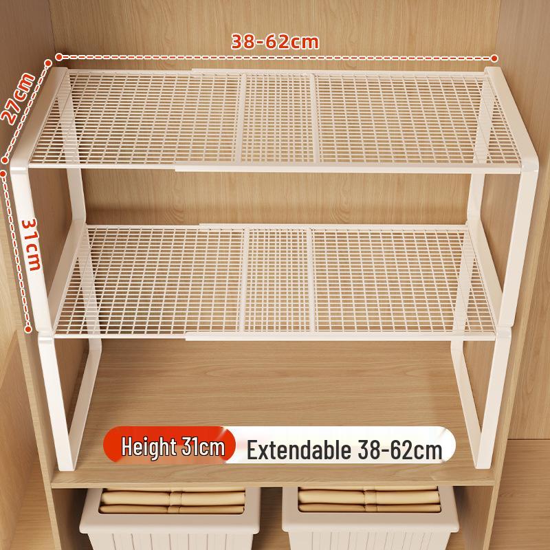 Retractable Wardrobe Shelf Organizer for Clothes Storage and Cabinet Partition