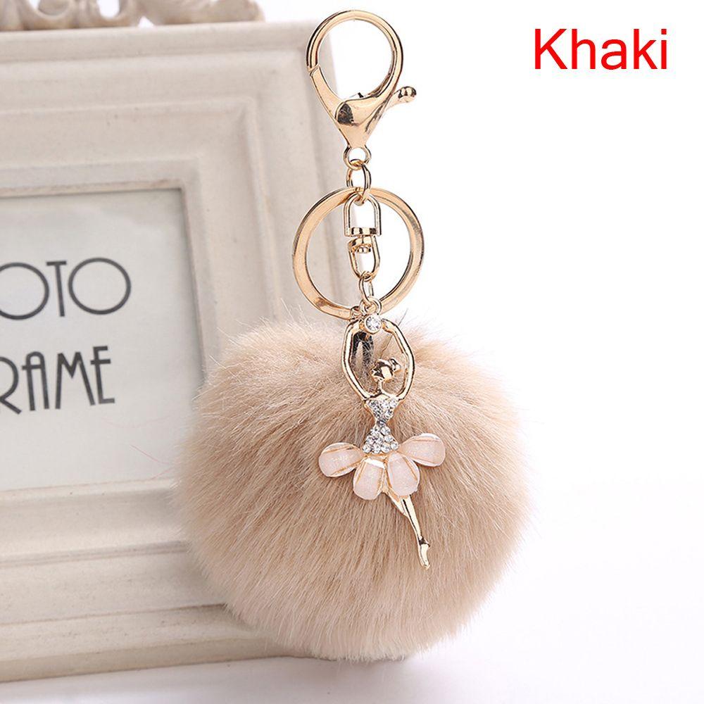 Fur Fluffy Handbag Accessories Ballet Dancing Girl Keyring Angel Keychain Key Buckle Car Pendant