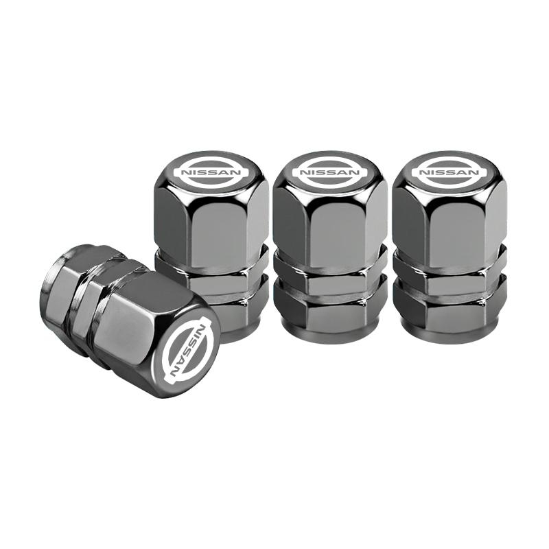 4Pcs Car Tire Valve Caps Metal Styling Tyre Air Stems Cover For Nissan X-trail Qashqai Note Juke Sentra Patrol Navara Micra