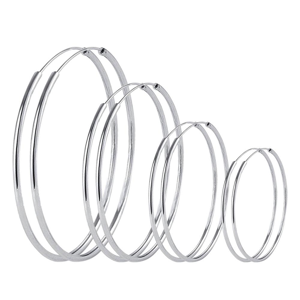 Donna vintage moda coreana elegante anti-allergia argento 925 placcato personalità carino orecchini ad anello oversize gioielli orecchio femminile regali di natale