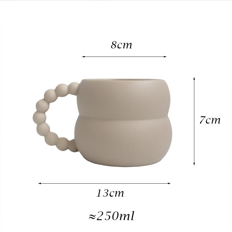 250ml Creative Ceramic Mug Cute Coffee Cup Breakfast Milk Cup Nordic Home Decor Handmade Art Afternoon Tea Cup Couple Gifts