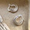 Retro Heavy Industry Frosted Texture Mini Flying Saucer Earrings Niche Hundred with Senior Sense Cold Wind Simple Geometric Earrings Casual Daily