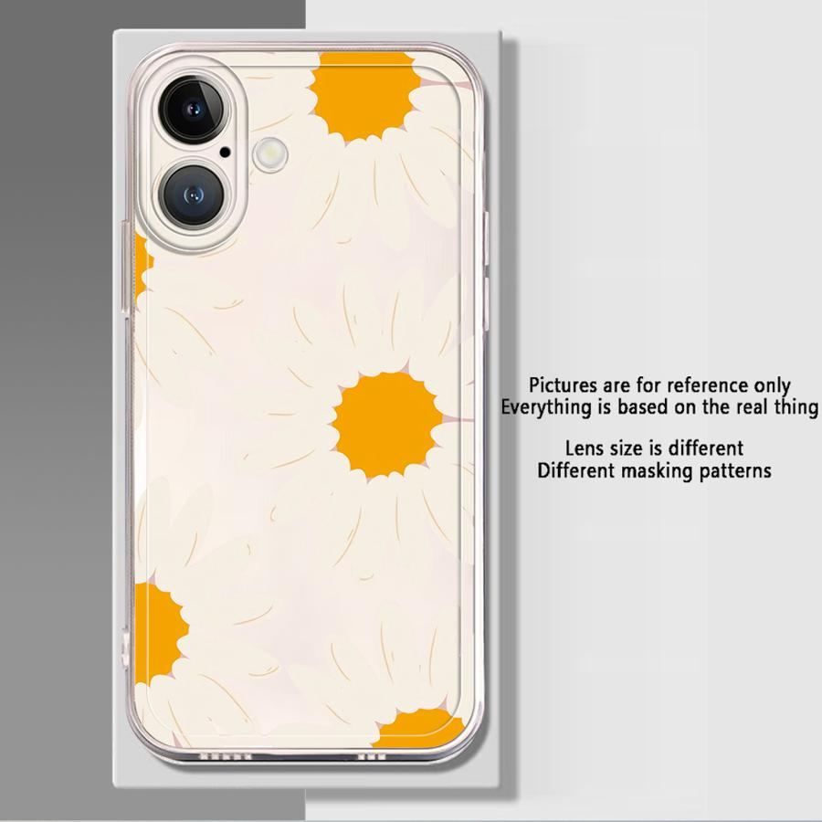 Hülle für iPhone 17 Pro Max XR 12 Mini 16 Air XS Max 7 8 13 Pro 14 Plus 15 11 Weiche Handyhülle Minimalistisch Sonnenblume