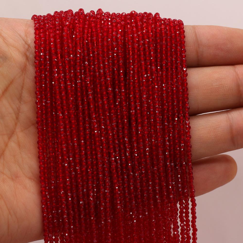 3 Strand Natural Stone Spinel Beads 2mm Small Loose Spacer Beads for Jewelry Making DIY Necklace Bracelet Anklet Earrings Accessories Beading 38 Cm