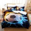 Dekbedovertrek 210x210 Print Football Teenagers Duvetcover&2pcs Pillowcase Single Double Size Super Comfortable Bedding Set