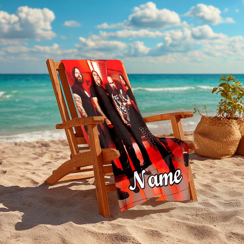 Personalized Customized Proof Beach Towel with Slayer Band Pattern - Soft, Absorbent,quick-drying,perfect Swimming,camping&bathing