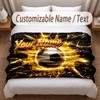 Fußball-Thema Weiche Decke Personalisierter Benutzerdefinierter Name Textdruck Warme Decke Zuhause Sofa Schlafzimmer Dekoration