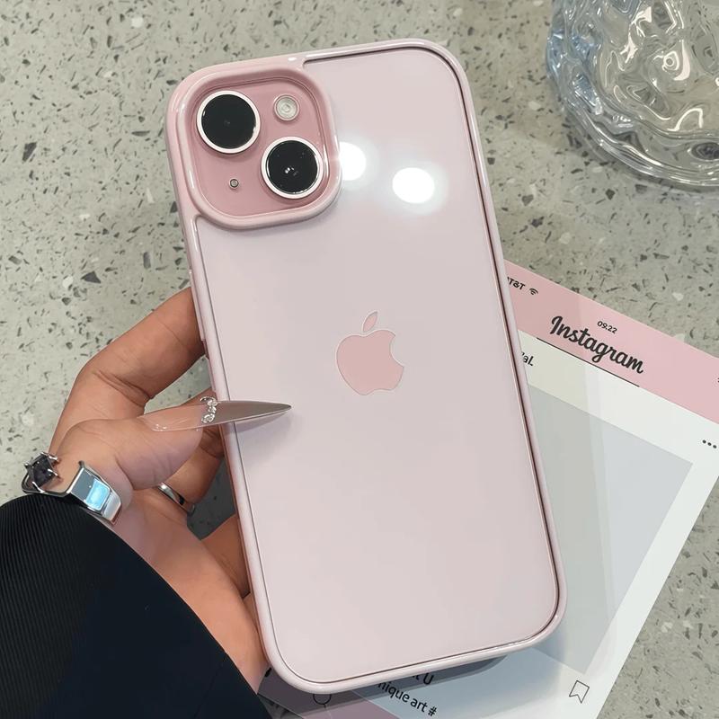Capa de Celular Cor de Doce Transparente de Luxo Para iPhone 17 16 15 14 13 12 11 Pro Max Plus 16E Capas Protetoras com Para-choques à Prova de Choque