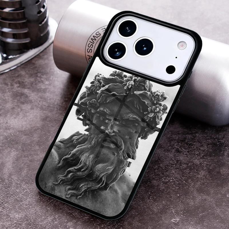 Coque de téléphone en plâtre esthétique grecque pour iPhone 17 16 15 Pro Max Air 14 13 12 11 Plus Housse antichoc