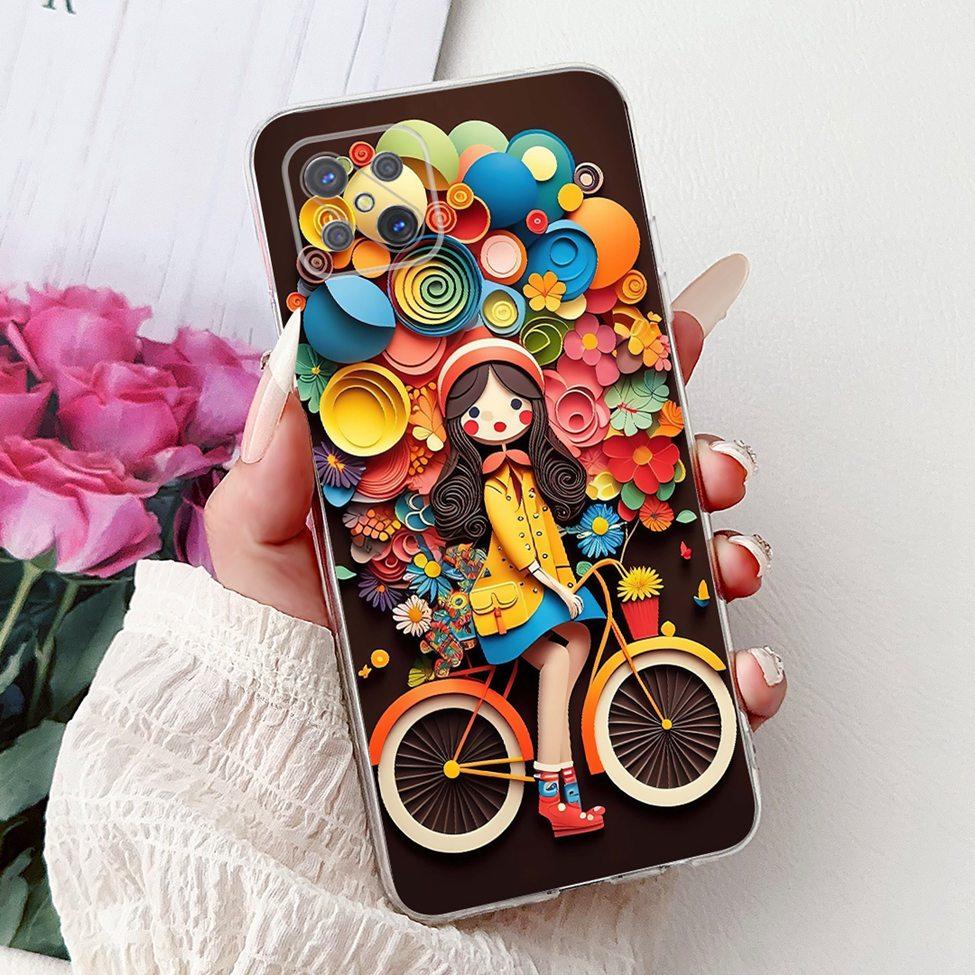 Clear For Oppo Reno 4Z 5G Case Cover CPH2065 Cute Cat Fashion Flowers Painted Soft Back Cover For Oppo Reno4 Z 5G Phone Case