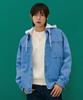 CHASECULT Unisex Detachable Hooded Denim Shirt - Blue