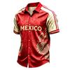 Casual Herenshirt met Korte Mouwen, Lichtgewicht, Ademend, met Mexico Letter Grafische Print voor de Zomer