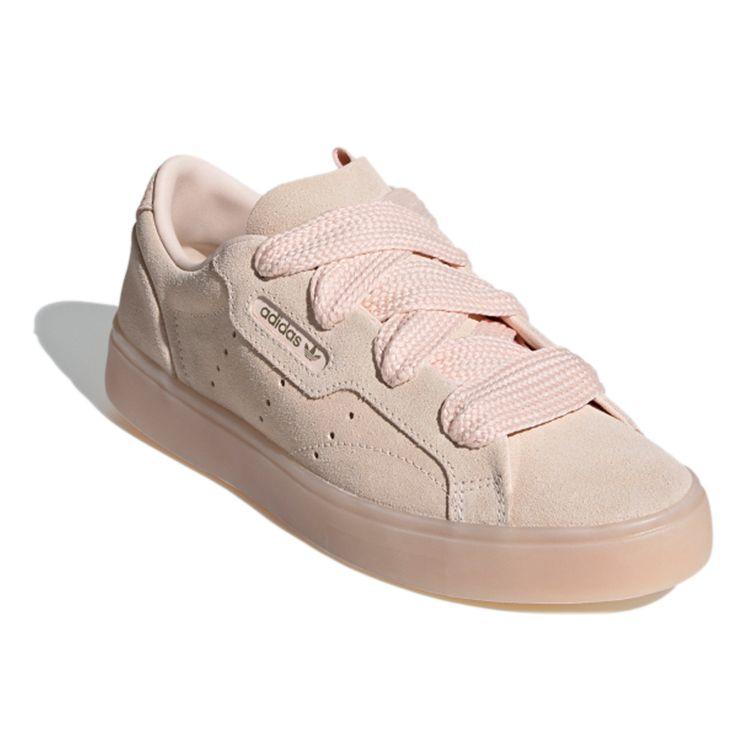 adidas Originals Sleek Fat Laces Non-Slip Durable Low-Top Skate Shoes Women Sneakers Pink FZ0030