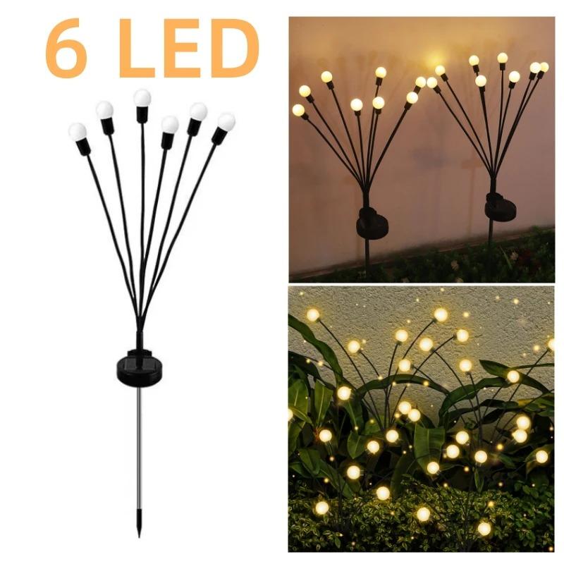 6/8/10 Light Solar Firefly Light Outdoor Waterproof Solar Garden Lamp Ground Plug-in Lighting For Courtyard Christmas Decoration