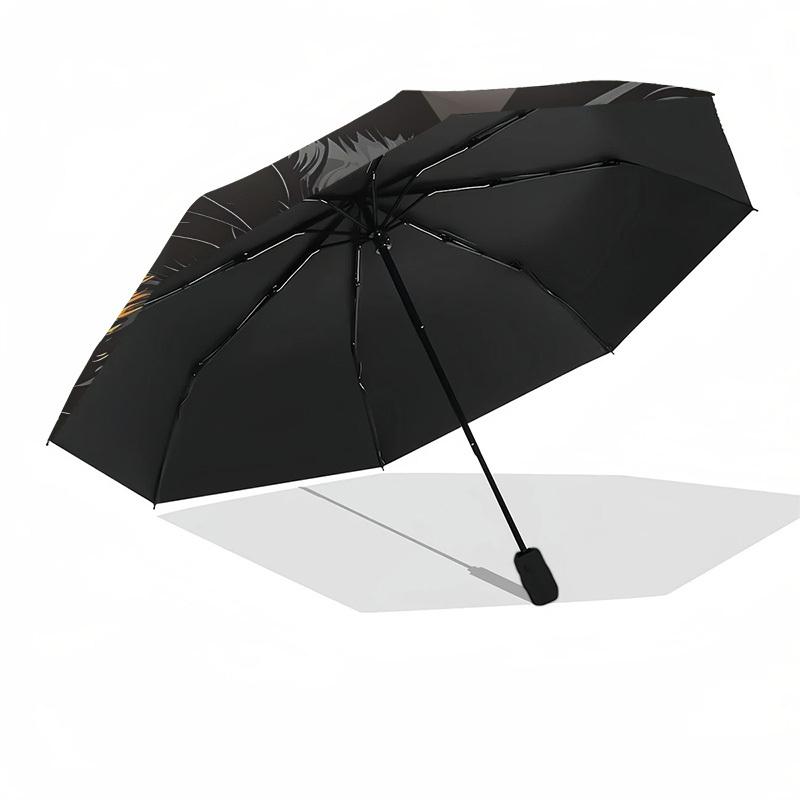 1pc cat faceOpen/Close Umbrella-Windproof, Compact Travel Umbrella, Sturdy 8-Rib Shaft, Outdoor Accessory1187