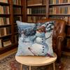 Funny Cute Snowman Cushion Cover Home Office Birthday Anniversary Gifts Soft Skin Friendly Cushion Cover