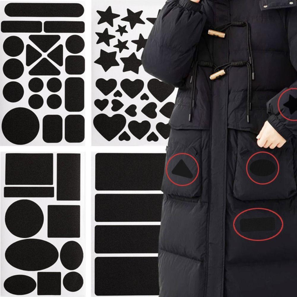 Apparel Applique Self Adhesive Black Patches Thermal Transfer Washable Waterproof Patch Sewing Fabric Sticker
