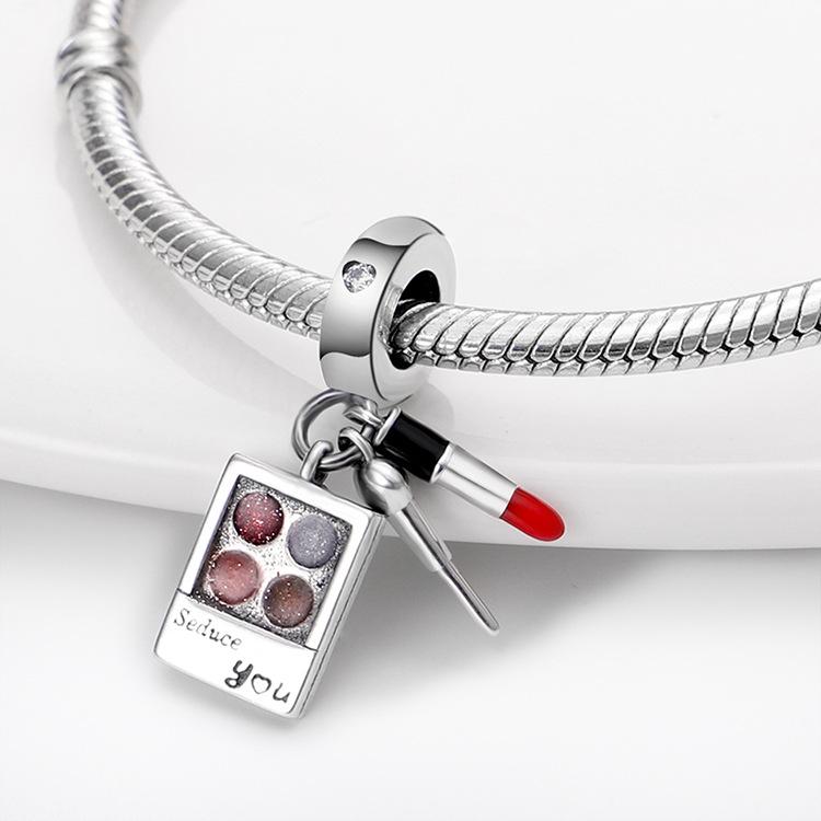 Muse Series Perfume Lipstick High Heels Bag Charm Beads Copper Valentine'S Day Birthday Gift