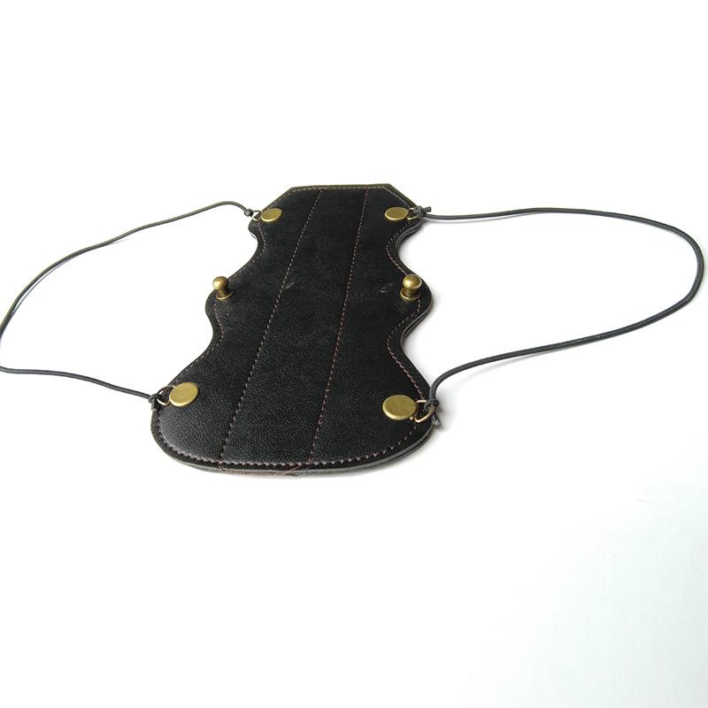 Black PU Leather Traditional Archery Fox Armguard - Sports Protective Gear