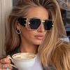 Óculos de Sol Retangulares Steampunk Mulheres Homens Luxo Armação de Metal Vazada Óculos de Sol Vintage Punk Hexagonal Óculos