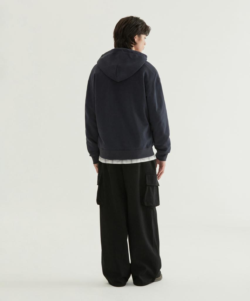 COVERNAT Small Logo Zip-Up Hoodie Heather Grey