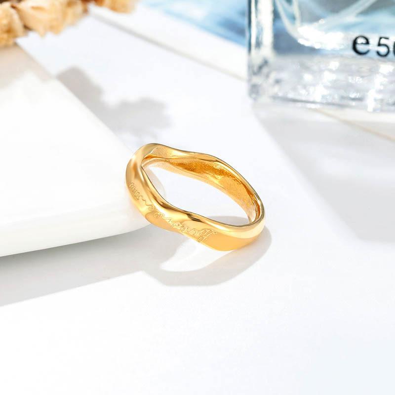 Twisted Letter Mobius Ring Ring Ins Wind Love Ring Niche English Titanium Steel Ring Female