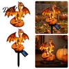 Desktop Atmospheric Glow Lamp Dragon Solar Garden Light, Halloween Night Resin Gothic Pumpkin Thanksgiving Home Interior Accents Statue, Medieval