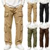 Heren Casual Cargo Broek Multi-Pocket Rechte Pijp Buiten Lange Broek met Keperbinding