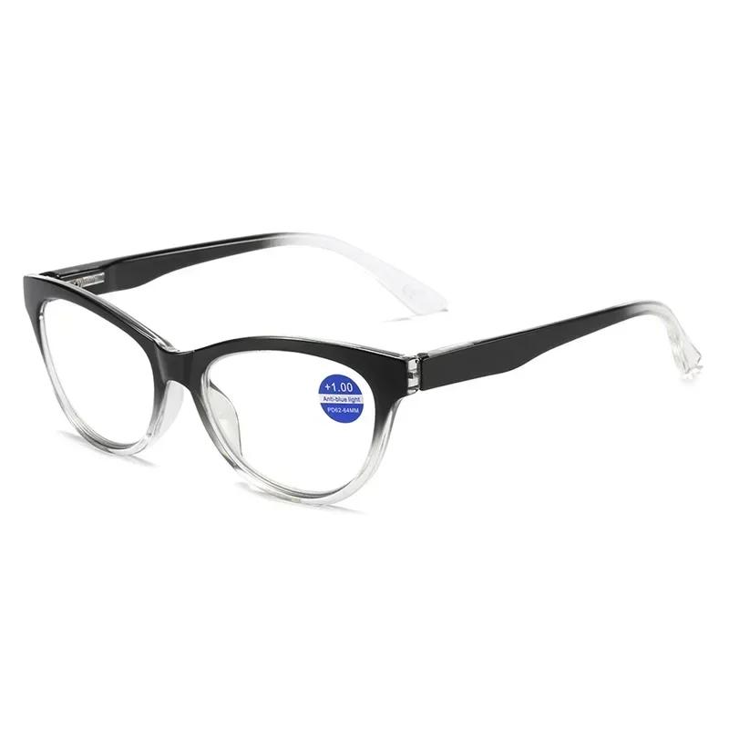 Anti Blue Light Eyeglasses Vintage Cat Eye Pc Clear Lens Presbyopia Glasses Fashion Progressive Color Reading Glasses for Women