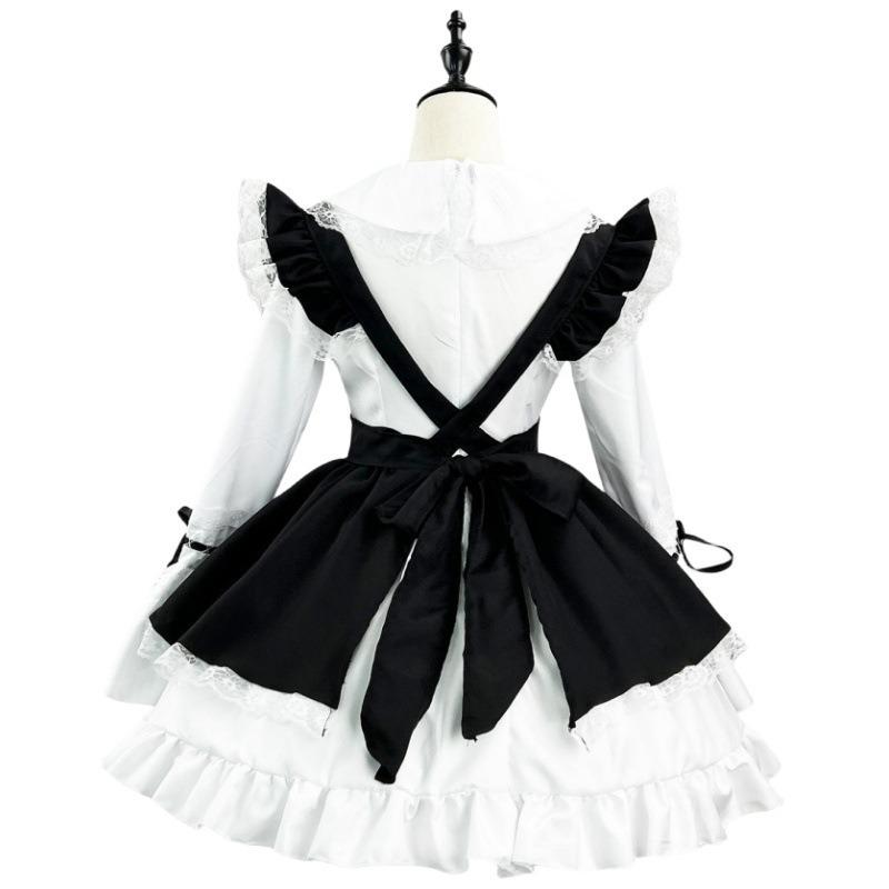 Süßes Dienstmädchen-Outfit weiches Mädchen Lolita-Kleid Damenkleid Chef-Restaurant Dienstmädchen-Uniform Set