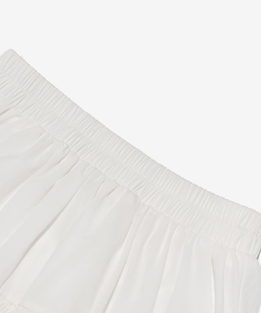 Cargo Bros For Woman Frilled Elastic Long Skirt (White)