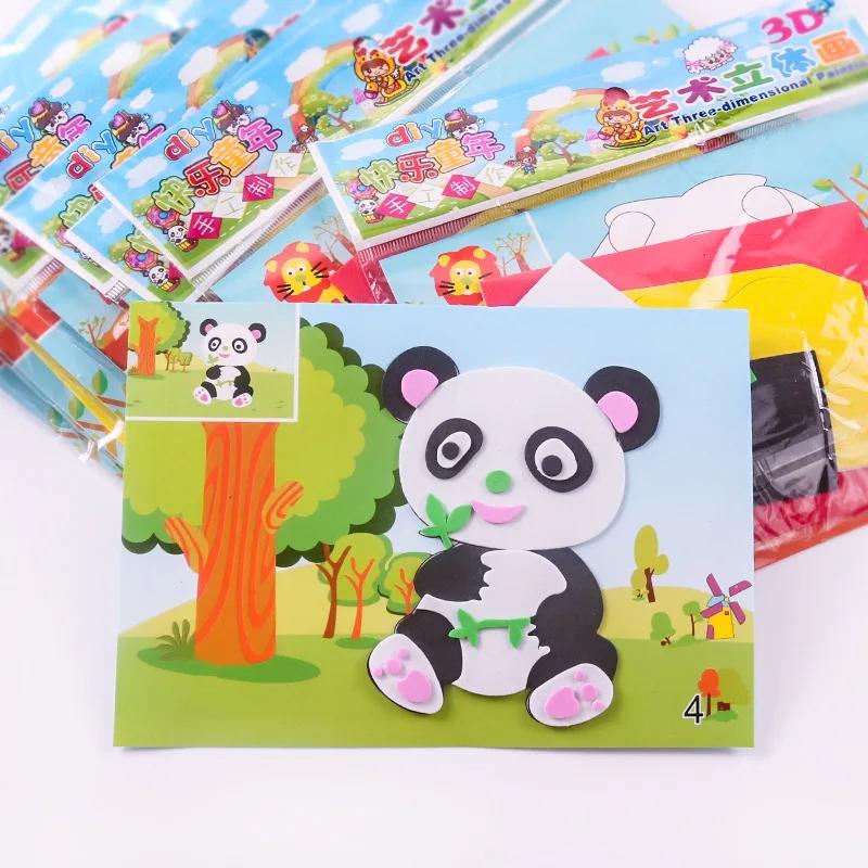 Detské remeslo 3D nálepky z EVA peny Puzzle Kreslené zvieratká DO-IT-YOURSELF Ručne vyrobené Hračky zamerané na skoré učenie Ideálne ako darček pre deti