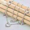925 Sterling Silver Five Heart Necklace Fashion Wedding Jewelry