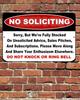 Funny No Soliciting Sign Aluminum Metal Donapost Knock Ring Bell Door Entry