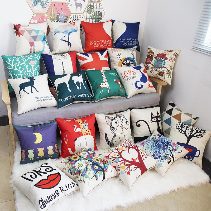 Throwing Pillow Cartoon Cushion, Home Sofa, Seating Chair, Linen Pillow with Core, Modern and Minimalist Style with Core