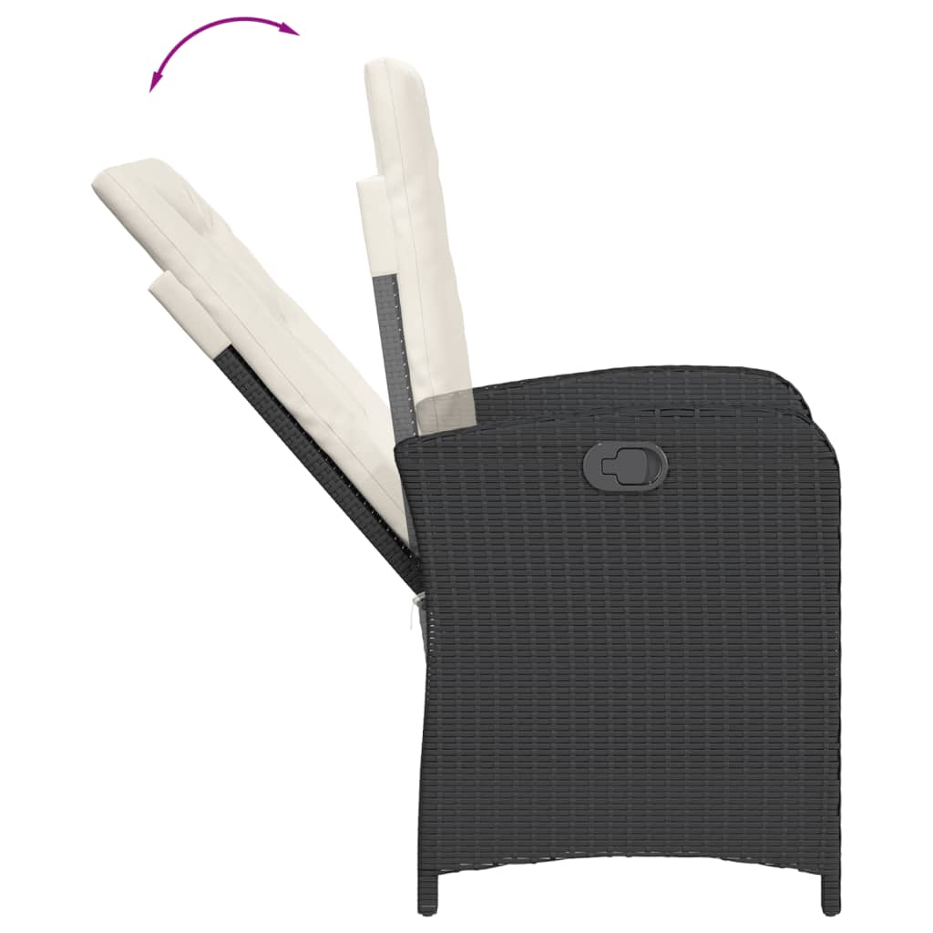 Vidaxl 5-Cz. Juego de Muebles de Jardín con Cojines, Negro, Ratán Sintético