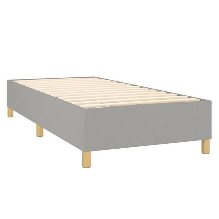 Maison Exclusive - Bed Slatted Base and Mattress Light Grey 90x190 Cm Fabric