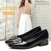 Internet Celebrity Soft Leather Single Shoes Women's 2025 Autumn New Low Heel Thick Heel Versatile Shallow Mouth Women's Shoes Pointed Evening Wo