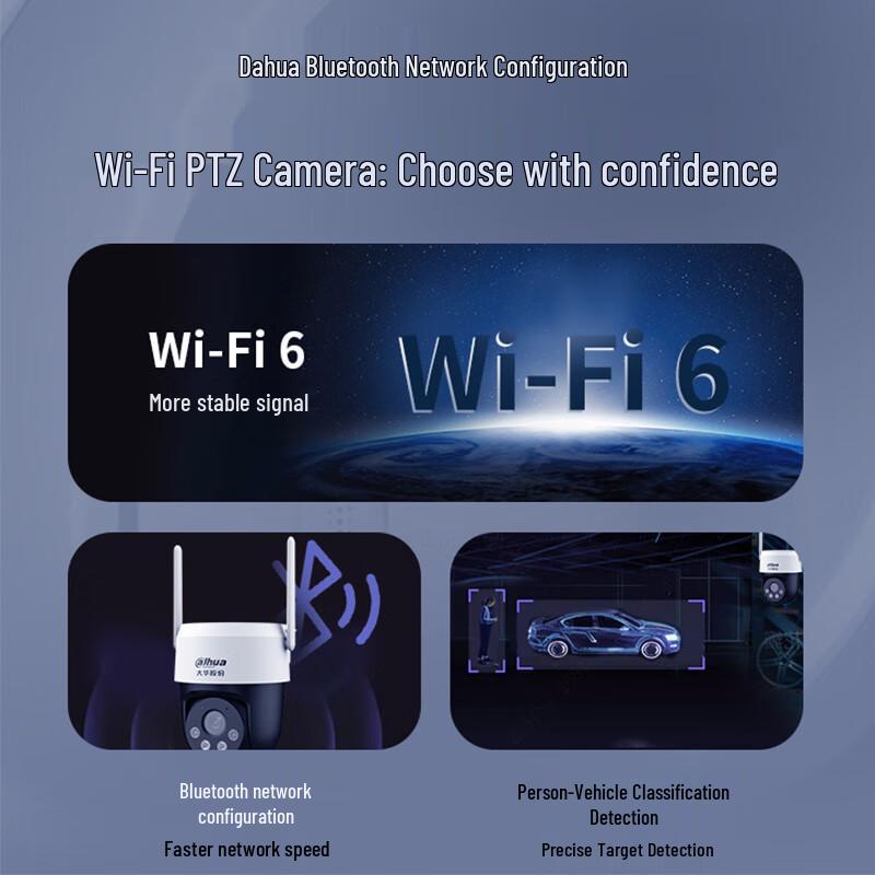 Dahua 5MP Wireless WiFi PTZ Security Camera with Full-Color Night Vision CN Plug (adapter Included)
