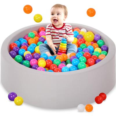 Piscină Rotundă cu Bile din Spumă, Echipament pentru Loc de Joacă Interior, Spumă de Înaltă Densitate, Textură Moale, pentru Bebeluși și Copii, Casă cu Bile, Bile Colorate, Joc de Rol, Nor