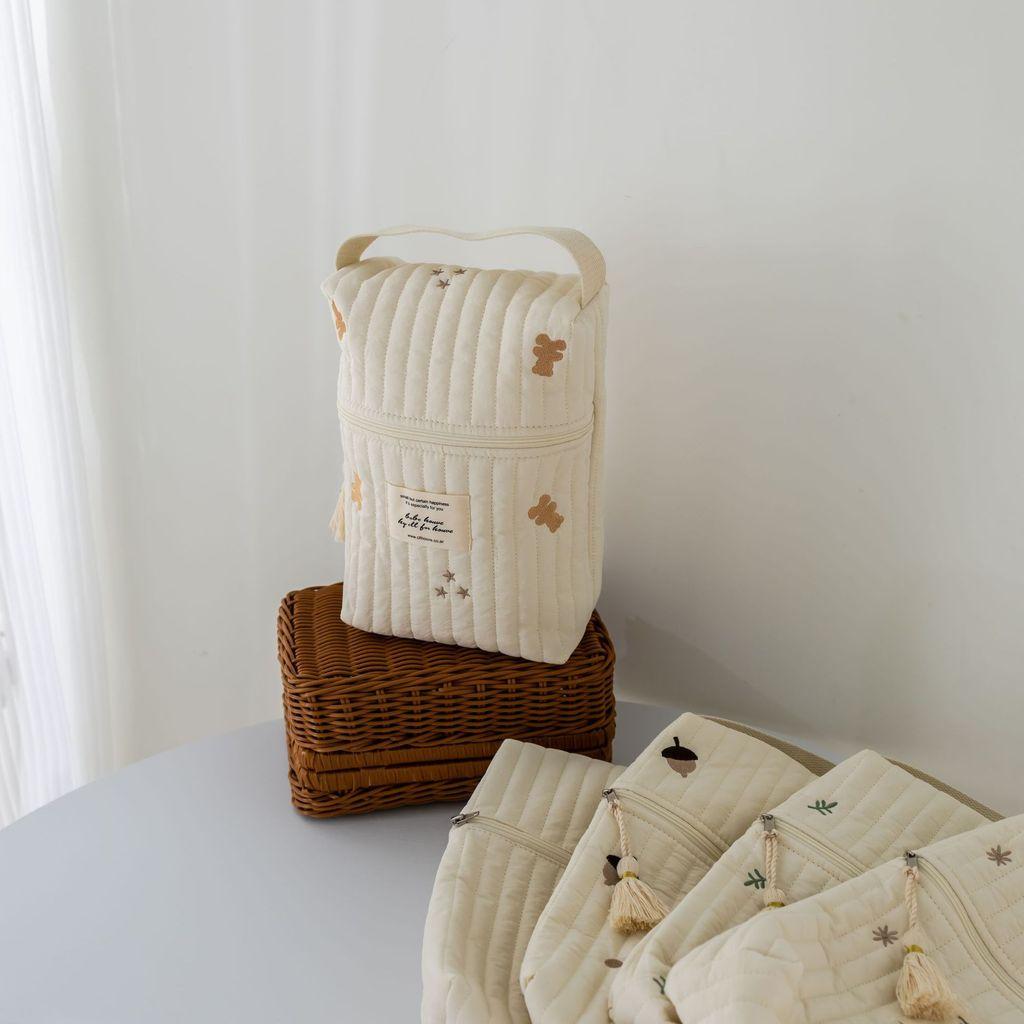 Baby Diaper Bag With Embroidery And Pu Material For Travel And Storage