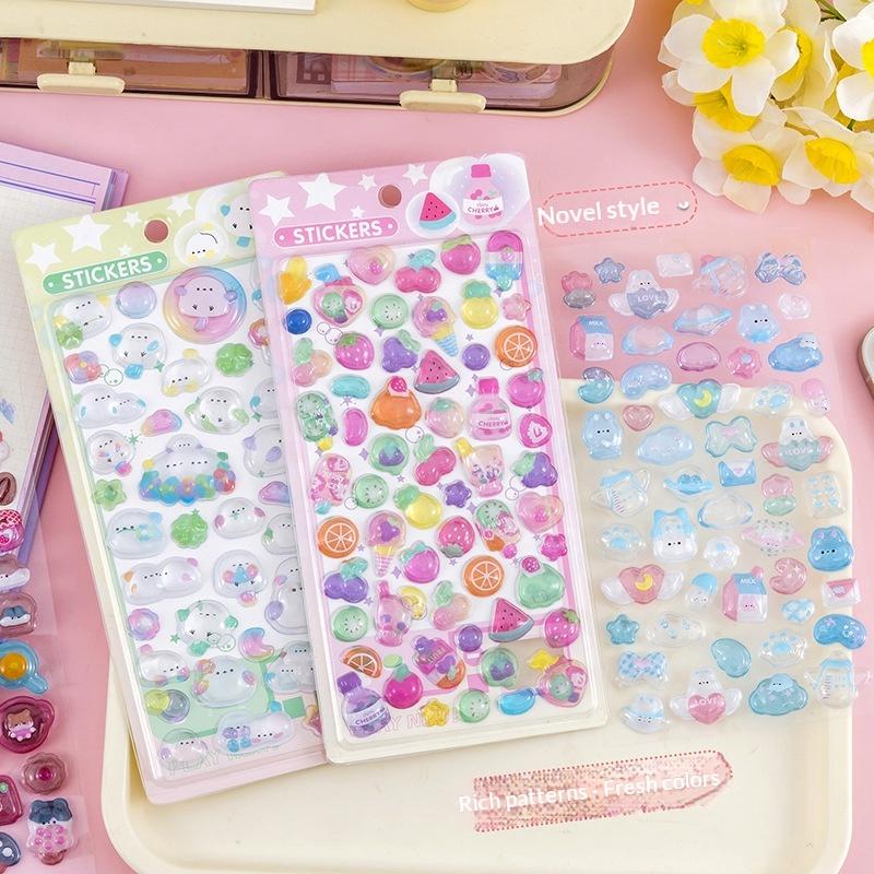 Fun 3D Relief Stickers Creative Cartoon Animals Cute Aesthetic Stickers Diy Phone Case Journal Decoration Stickers