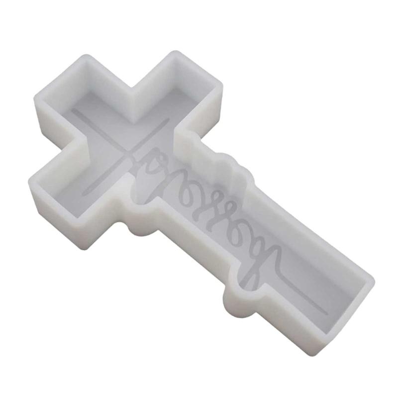 Faith Cross Pendant Car Freshie Silicone Mold Resin Casting Mold for Soap Candy Baking DIY Handmade Candle Decoration