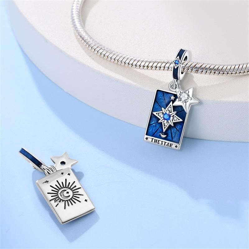 Copper Classic Sun Moon Stars Magic Tarot Charm Pendant For Women Fits Genuine Bracelet DoItYourself Jewellery