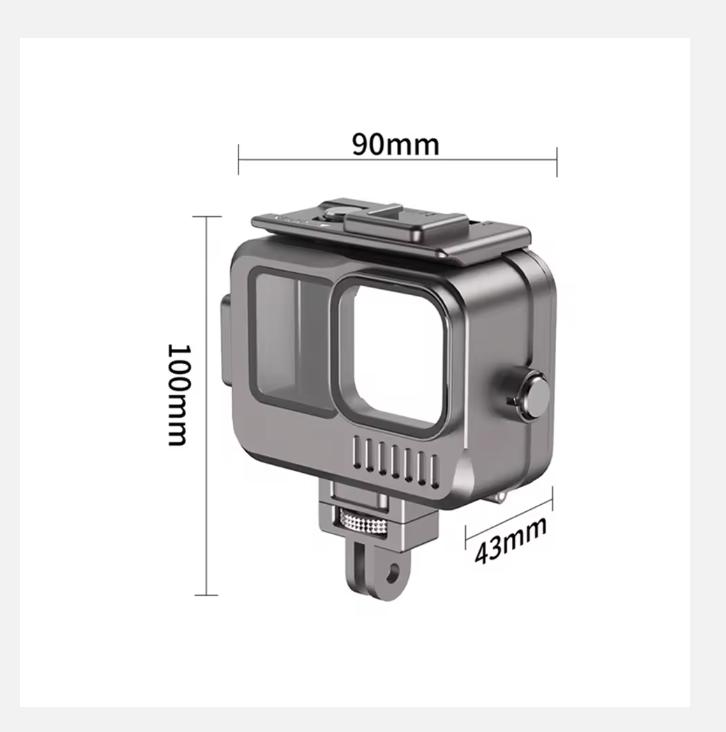 Aluminum Waterproof Case Underwater 40M Protective Housing Shell for Gopro Hero  12 11 10 9 Accessories Tow Cold Shoe Design