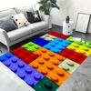 Colorful Geometric Building Blocks Toy Entrance Door Mat Washable Non-Slip Living Room Sofa Chairs Area Mat Kitchen Welcome