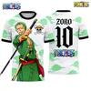 Men's Fashion One Piece T-Shirt Zoro Art Print Boys Clothes Girls Short Sleeve Men Jersey Lightweight Tops