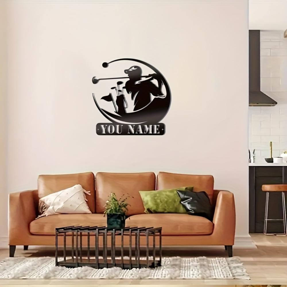 Art Mural de Golf en Métal Personnalisé Cadeau Personnalisé pour Golfeur Panneau Décoration de Maison Club