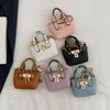 Borsa Mini con Dettaglio Serratura e Manico Superiore con Tracolla a Catena, Piccola Borsa a Tracolla come Ciondolo Portachiavi per Ragazze, Custodia per Rossetto e Auricolari