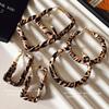 Silver Needle Leopard Print Geometric Hoop Earrings - Trendy High-End Spicy Girl Style for Women